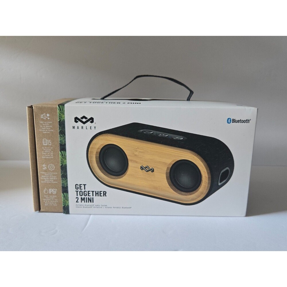 NIB House of Marley Get Together 2 Mini Portable Bluetooth Speaker, Brown 1 Pack